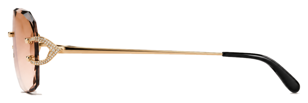 Side profile of diamond-set eyewear
